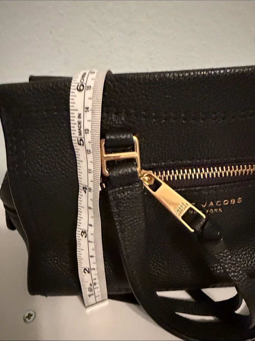 Marc Jacobs Black Pebbled Leather Mini Satchel with Gold Hardware